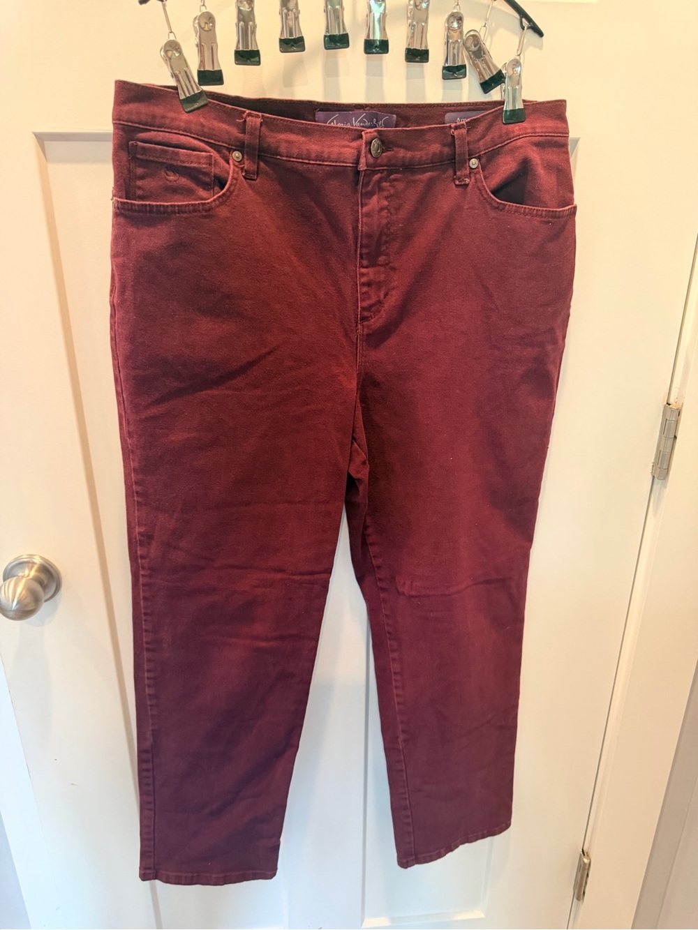 Gloria Vanderbilt Amanda Burgundy Stretch Jeans Women’s 16P Petite
